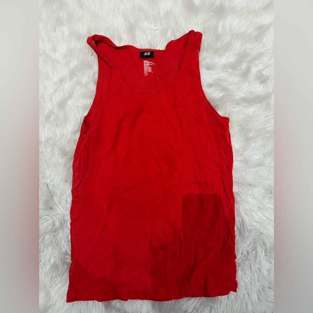 H&M Vibrant Red Tank Top Unisex organic cotton
